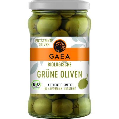 Gäa / Gaea Bio Grüner Oliven im Glas, entstein 140g