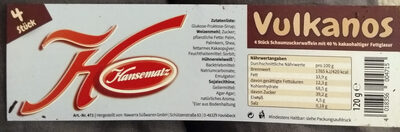 Hansematz 4er Vulkanos Waffeln 120g Pk