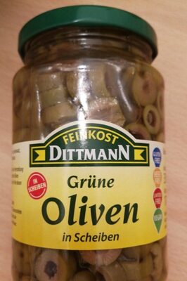 Dittmann Oliven Gruen Scheiben 350g Gl