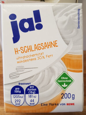 Ja! H-schlagsahne 30% Ogt 200g Pk