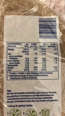 Ja! Vollkorn Tortillas 8er 496g Pk
